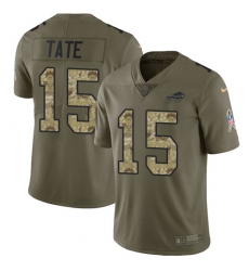 Men's Nike Buffalo Bills #15 Brandon Tate Limited Olive/Camo 2017 Salute to Service NFL Jersey