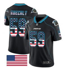 Men's Nike Carolina Panthers #59 Luke Kuechly Limited Black Rush USA Flag NFL Jersey