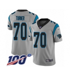 Youth Carolina Panthers #70 Trai Turner Silver Inverted Legend Limited 100th Season Football Jersey