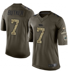 Men's Nike Carolina Panthers #7 Harrison Butker Elite Green Salute to Service NFL Jersey
