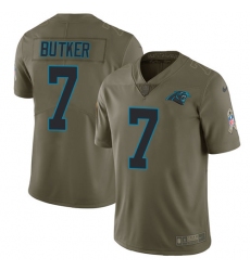 Youth Nike Carolina Panthers #7 Harrison Butker Limited Olive 2017 Salute to Service NFL Jersey