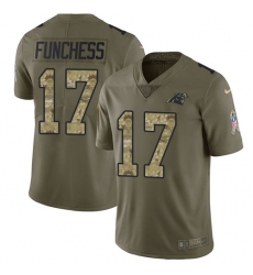 Youth Nike Carolina Panthers #17 Devin Funchess Limited Olive/Camo 2017 Salute to Service NFL Jersey