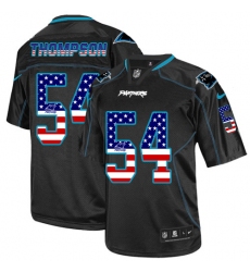 Men's Nike Carolina Panthers #54 Shaq Thompson Elite Black USA Flag Fashion NFL Jersey