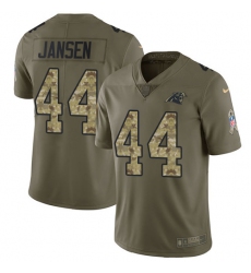 Men's Nike Carolina Panthers #44 J.J. Jansen Limited Olive/Camo 2017 Salute to Service NFL Jersey