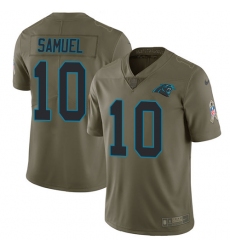 Men's Nike Carolina Panthers #10 Curtis Samuel Limited Olive 2017 Salute to Service NFL Jersey