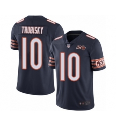 Youth Chicago Bears #10 Mitchell Trubisky Navy Blue Team Color 100th Season Limited Football Jersey