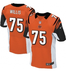 Men's Nike Cincinnati Bengals #75 Jordan Willis Elite Orange Alternate NFL Jersey