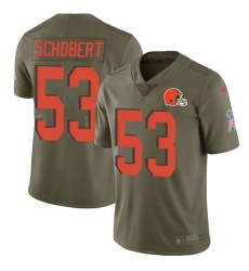 Men's Nike Cleveland Browns #53 Joe Schobert Limited Olive 2017 Salute to Service NFL Jersey
