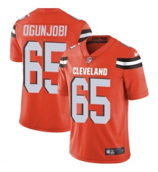 Men's Nike Cleveland Browns #65 Larry Ogunjobi Orange Alternate Vapor Untouchable Limited Player NFL Jersey
