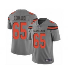 Youth Cleveland Browns #65 Larry Ogunjobi Limited Gray Inverted Legend Football Jersey