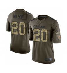 Men's Cleveland Browns #20 Howard Wilson Elite Green Salute to Service Football Jersey
