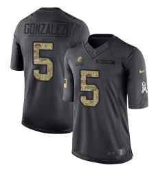 Youth Nike Cleveland Browns #5 Zane Gonzalez Limited Black 2016 Salute to Service NFL Jersey
