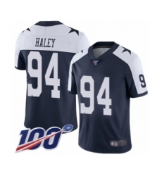Men's Dallas Cowboys #94 Charles Haley Navy Blue Throwback Alternate Vapor Untouchable Limited Player 100th Season Football Jersey