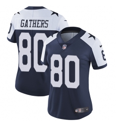 Women's Nike Dallas Cowboys #80 Rico Gathers Navy Blue Throwback Alternate Vapor Untouchable Limited Player NFL Jersey