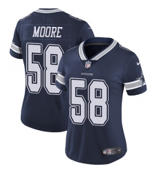 Women's Nike Dallas Cowboys #58 Damontre Moore Navy Blue Team Color Vapor Untouchable Limited Player NFL Jersey