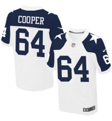 Men's Nike Dallas Cowboys #64 Jonathan Cooper Elite White Throwback Alternate NFL Jersey