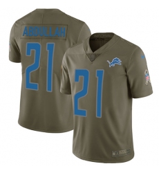 Youth Nike Detroit Lions #21 Ameer Abdullah Limited Olive 2017 Salute to Service NFL Jersey