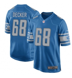 Men's Nike Detroit Lions #68 Taylor Decker Game Light Blue Team Color NFL Jersey