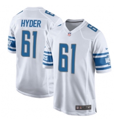 Men's Nike Detroit Lions #61 Kerry Hyder Game White NFL Jersey