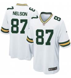 Men's Nike Green Bay Packers #87 Jordy Nelson Game White NFL Jersey