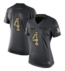 Women's Nike Green Bay Packers #4 Brett Favre Limited Black 2016 Salute to Service NFL Jersey