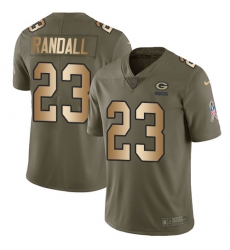 Men's Nike Green Bay Packers #23 Damarious Randall Limited Olive/Gold 2017 Salute to Service NFL Jersey