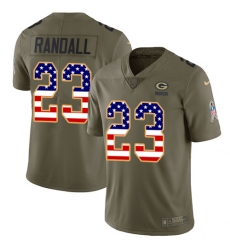 Youth Nike Green Bay Packers #23 Damarious Randall Limited Olive/USA Flag 2017 Salute to Service NFL Jersey