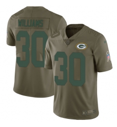 Youth Nike Green Bay Packers #30 Jamaal Williams Limited Olive 2017 Salute to Service NFL Jersey