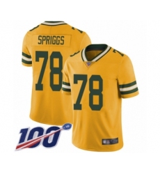 Youth Green Bay Packers #78 Jason Spriggs Limited Gold Rush Vapor Untouchable 100th Season Football Jersey