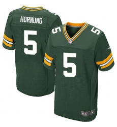 Men's Nike Green Bay Packers #5 Paul Hornung Elite Green Team Color NFL Jersey