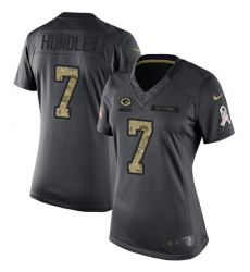 Women's Nike Green Bay Packers #7 Brett Hundley Limited Black 2016 Salute to Service NFL Jersey
