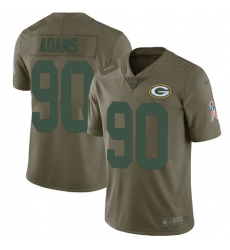 Men's Nike Green Bay Packers #90 Montravius Adams Limited Olive 2017 Salute to Service NFL Jersey