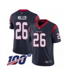 Men's Houston Texans #26 Lamar Miller Navy Blue Team Color Vapor Untouchable Limited Player 100th Season Football Jersey