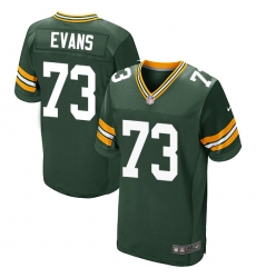 Men's Nike Green Bay Packers #73 Jahri Evans Elite Green Team Color NFL Jersey