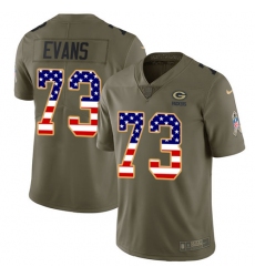 Youth Nike Green Bay Packers #73 Jahri Evans Limited Olive/USA Flag 2017 Salute to Service NFL Jersey