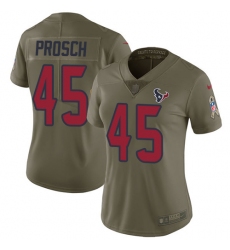 Women's Nike Houston Texans #45 Jay Prosch Limited Olive 2017 Salute to Service NFL Jersey