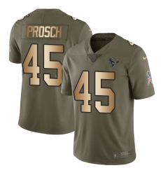 Youth Nike Houston Texans #45 Jay Prosch Limited Olive/Gold 2017 Salute to Service NFL Jersey