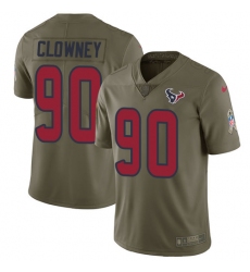 Men's Nike Houston Texans #90 Jadeveon Clowney Limited Olive 2017 Salute to Service NFL Jersey