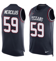 Men's Nike Houston Texans #59 Whitney Mercilus Limited Navy Blue Player Name & Number Tank Top NFL Jersey