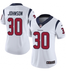 Women's Nike Houston Texans #30 Kevin Johnson Elite White NFL Jersey