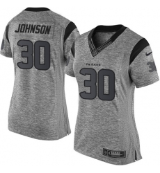 Women's Nike Houston Texans #30 Kevin Johnson Limited Gray Gridiron NFL Jersey