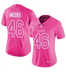 Women's Nike Houston Texans #46 Jon Weeks Limited Pink Rush Fashion NFL Jersey