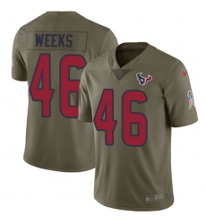 Youth Nike Houston Texans #46 Jon Weeks Limited Olive 2017 Salute to Service NFL Jersey