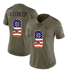 Women's Nike Houston Texans #9 Shane Lechler Limited Olive/USA Flag 2017 Salute to Service NFL Jersey