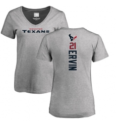NFL Women's Nike Houston Texans #21 Tyler Ervin Ash Backer T-Shirt