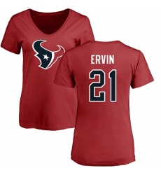 NFL Women's Nike Houston Texans #21 Tyler Ervin Red Name & Number Logo T-Shirt