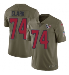 Men's Nike Houston Texans #74 Chris Clark Limited Olive 2017 Salute to Service NFL Jersey