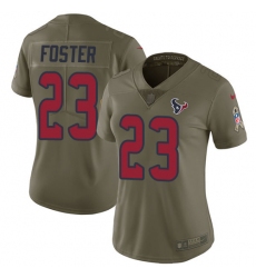 Women's Nike Houston Texans #23 Arian Foster Limited Olive 2017 Salute to Service NFL Jersey