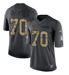 Youth Nike Houston Texans #70 Julien Davenport Limited Black 2016 Salute to Service NFL Jersey