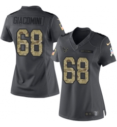 Women's Nike Houston Texans #68 Breno Giacomini Limited Black 2016 Salute to Service NFL Jersey